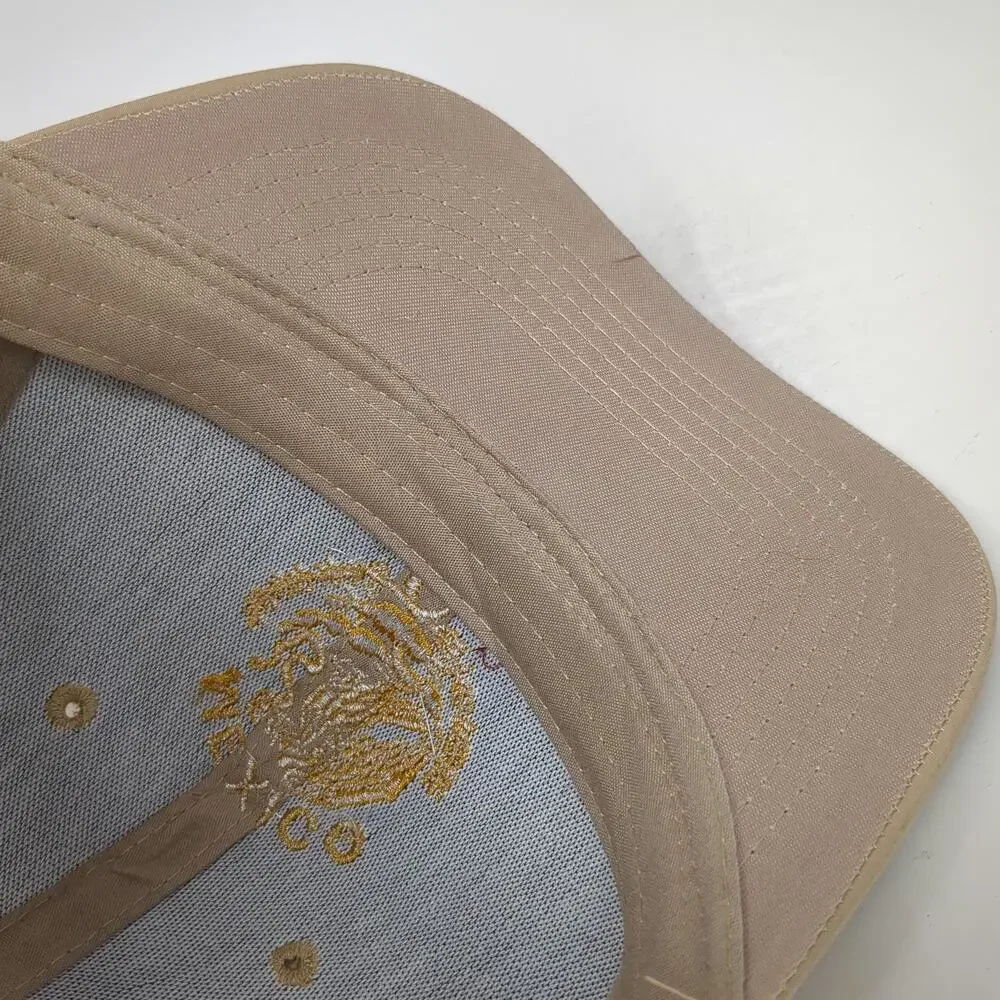 STB Select Baseball Cap Beige One Size Mexico Eagle Flag Strapback Polyester Hat